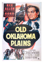 REX ALLEN IN "OLD OKLAHOMA PLAINS" MOVIE POSTER.