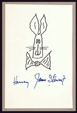 JAMES STEWART “HARVEY” SIGNED SKETCH.