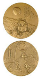 "APOLLO 11/APOLLO XII" COMMEMORATIVE BRONZE MEDALS.