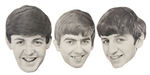 "MEET THE BEATLES" DIE-CUT CARDBOARD HEADS FOR THE VERY RARE ELECTRIC MOTION DISPLAY.