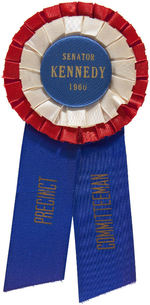 RARE "SENATOR KENNEDY 1960" ROSETTE/RIBBON FOR "PRECINCT COMMITTEEMAN".