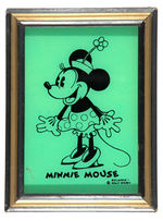 MINNIE MOUSE RELIANCE ART GLASS FRAMED PICTURE.