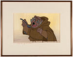 “ROBIN HOOD” FRAMED ANIMATION CEL TRIO- ROBIN & SHERIFF, FRIAR TUCK, SIR HISS.