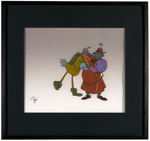 “ROBIN HOOD” FRAMED ANIMATION CEL TRIO- ROBIN & SHERIFF, FRIAR TUCK, SIR HISS.