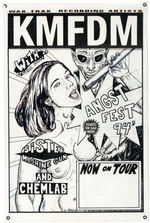 KMFDM ORIGINAL CONCERT POSTER ART BY ALLEN JAEGER.