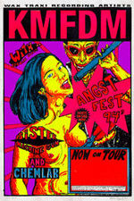 KMFDM ORIGINAL CONCERT POSTER ART BY ALLEN JAEGER.