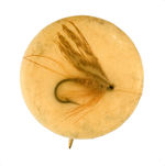 ACTUAL WET FLY SEALED UNDER CELLULOID ON 1900-1901 WHITEHEAD & HOAG BUTTON.