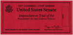 CLINTON IMPEACHMENT TRIAL PRESS TICKET.