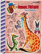 WHITMAN "ANIMAL FRIENDS TO COLOR" ORIGINAL COVER ART.