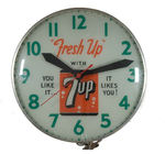 "7 UP" LIGHTED ELECTRIC CLOCK.