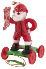 CHRISTMAS NOVELTY WHEELED PLASTIC TOY TRIO.