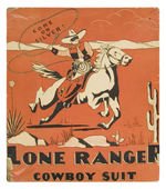 EARLY LONE RANGER BOXED COSTUME WITH ORIGINAL ART.