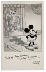 "MICKEY MOUSE" FIRST NEWSPAPER PREMIUM PICTURE CARD.