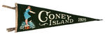 “CONEY ISLAND 1920" PENNANT WITH BATHING BEAUTY.