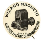 "WIZARD MAGNETO" EARLY AND RARE EQUIPMENT BUTTON.