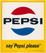 "SAY PEPSI PLEASE" TIN ADVERTISING SIGN.
