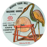 "THE OHIO KNIFE COMPANY" 1930's PAPERWEIGHT MIRROR.