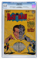 "BATMAN" #50 DECEMBER 1948/JANUARY 1949 CGC 5.0 VG/FINE.