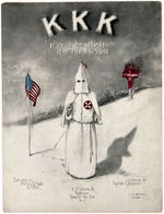 "KKK IF YOUR HEART'S TRUE IT CALLS TO YOU" SHEET MUSIC.