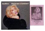 COMEDIC LEGENDS LILY TOMLIN & JOAN RIVERS SIGNED PAIR.