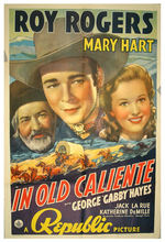 ROY ROGERS/MARY HART "IN OLD CALIENTE" MOVIE POSTER.