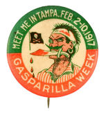 "TAMPA/GASPARILLA WEEK" 1917 FESTIVAL BUTTON.