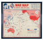 SKELLY “WAR MAP/KNOW YOUR NAVY!” PREMIUM SHEET IN DOUBLE-SIDED- FRAME.