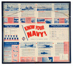 SKELLY “WAR MAP/KNOW YOUR NAVY!” PREMIUM SHEET IN DOUBLE-SIDED- FRAME.