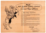 "POST'S ROY ROGERS FAMILY CONTEST SECOND PRIZE WINNER" ANNOUNCEMENT PAPER.