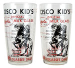 "CISCO KID'S OFFICIAL MAOLA MILK GLASS" PAIR.