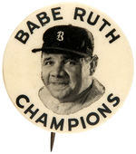 “BABE RUTH CHAMPIONS” QUAKER CEREALS 1935 PREMIUM BUTTON.