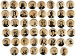 CELEBRATED MEN AND WOMEN 46 DIFFERENT BUTTONS FROM 1897 WHITEHEAD & HOAG.