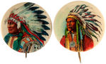 FIVE BEAUTIFULLY COLORED EARLY AMERICAN INDIAN BUTTONS.