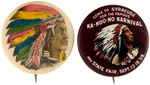 FIVE BEAUTIFULLY COLORED EARLY AMERICAN INDIAN BUTTONS.