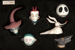 "THE NIGHTMARE BEFORE CHRISTMAS" LIMITED EDITION BOXED CHARACTER HEADS.