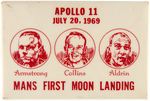 APOLLO 11 PAIR OF 1969 RECTANGULAR MOON LANDING BUTTONS.