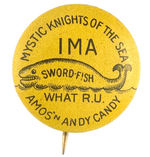 "AMOS 'N ANDY FRESH AIR CANDY" 1930s BUTTON.