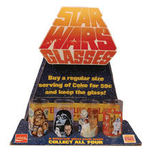 BURGER KING “STAR WARS GLASSES” DISPLAYS WITH GLASS SET.