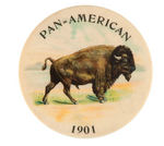 "PAN=AMERICAN 1901" POCKET MIRROR FEATURING BUFFALO.