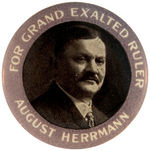 FATHER OF THE WORLD SERIES "AUGUST HERRMANN" RARE PHOTO BUTTON.