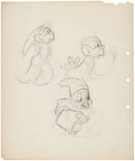 "SNOW WHITE AND THE SEVEN DWARFS" EARLY DOPEY ORIGINAL ART LOT.