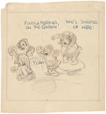 "SNOW WHITE AND THE SEVEN DWARFS" ORIGINAL & EARLY STORYBOARD ART LOT.