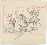 "SNOW WHITE AND THE SEVEN DWARFS" ORIGINAL & EARLY STORYBOARD ART LOT.