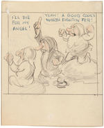 "SNOW WHITE AND THE SEVEN DWARFS" ORIGINAL & EARLY STORYBOARD ART LOT.