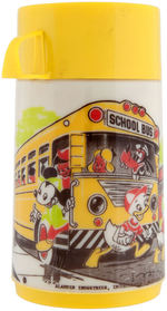 "WALT DISNEY SCHOOL BUS" METAL DOME LUNCH BOX & THERMOS.