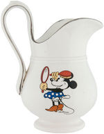 MICKEY & MINNIE MOUSE FRENCH PITCHER PAIR BY FAIENCERIE D’ONNAING CHINA COMPANY.