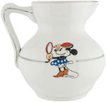 MICKEY & MINNIE MOUSE FRENCH PITCHER PAIR BY FAIENCERIE D’ONNAING CHINA COMPANY.