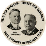 "HOOVER/CURTIS" JUGATE POCKET MIRROR WITH COATTAIL NAMES.