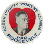 SCARCE NEW JERSEY WOMEN'S GROUP ENDORSES ROOSEVELT BUTTON.