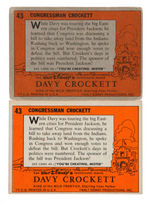 "DAVY CROCKETT" ORANGE BACK TOPPS GUM CARD SET PLUS FESS PARKER SIGNED CARD.